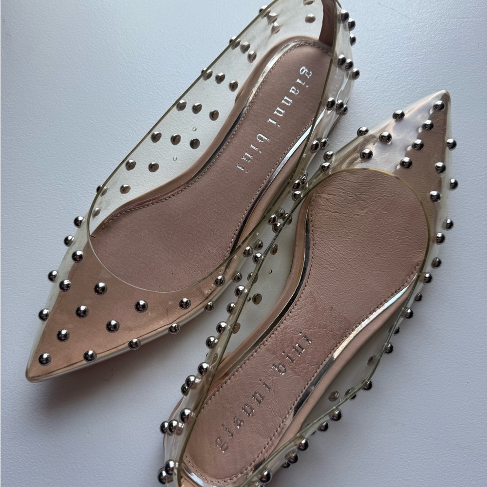 Clear Studded Women's Flats